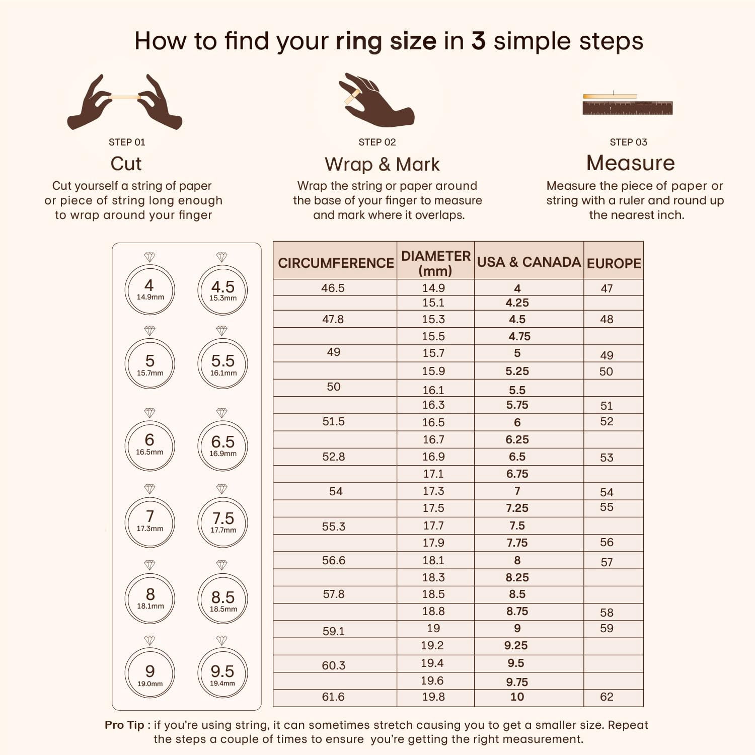AFFY Eternity Rings for Women, Round Cut Lab Created Moissanite Engagement Wedding Band Ring in 14K Solid Rose Gold Size-7