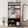 thumbnail image 1 of 70" Hall Tree Freestanding Entryway Organizer: 5-in-1 Hall Tree with Storage Bench, 8 Hooks, 2 Drawers & Shoe Rack for Small Spaces, 1 of 7