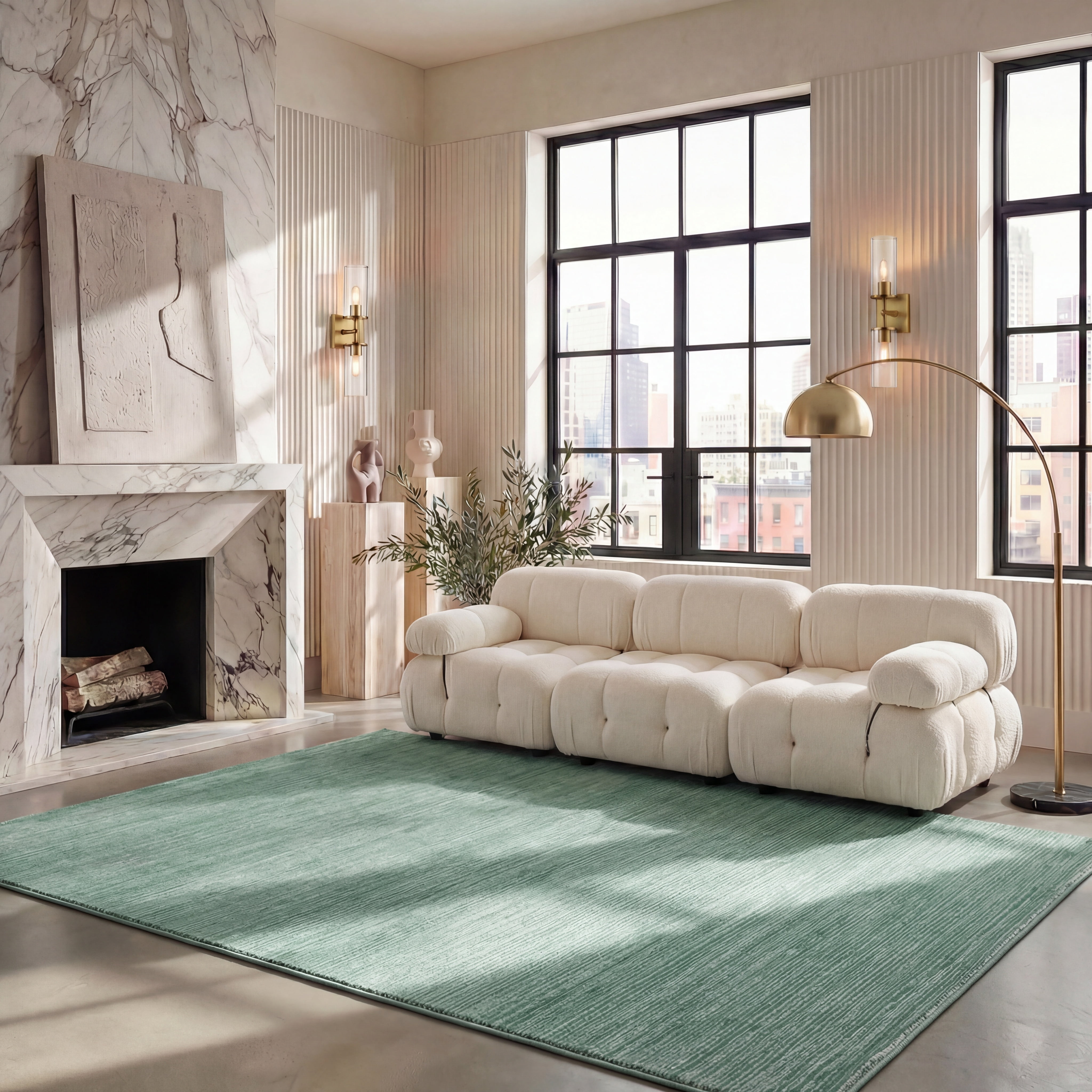 SAFAVIEH Vision Adrasteia Overdyed Solid Area Rug, 5'1" x 7'6", Light Green - Modern Design, Light Green, Non-Shedding & Easy Cleaning, Ideal for Living Room, Bedroom, Dining Space