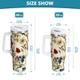 thumbnail image 6 of Yayeee 40oz Stainless Steel Tumbler with Straw and Handle Double-Wall Insulated Travel Water Bottle, Beige Floral, 6 of 8