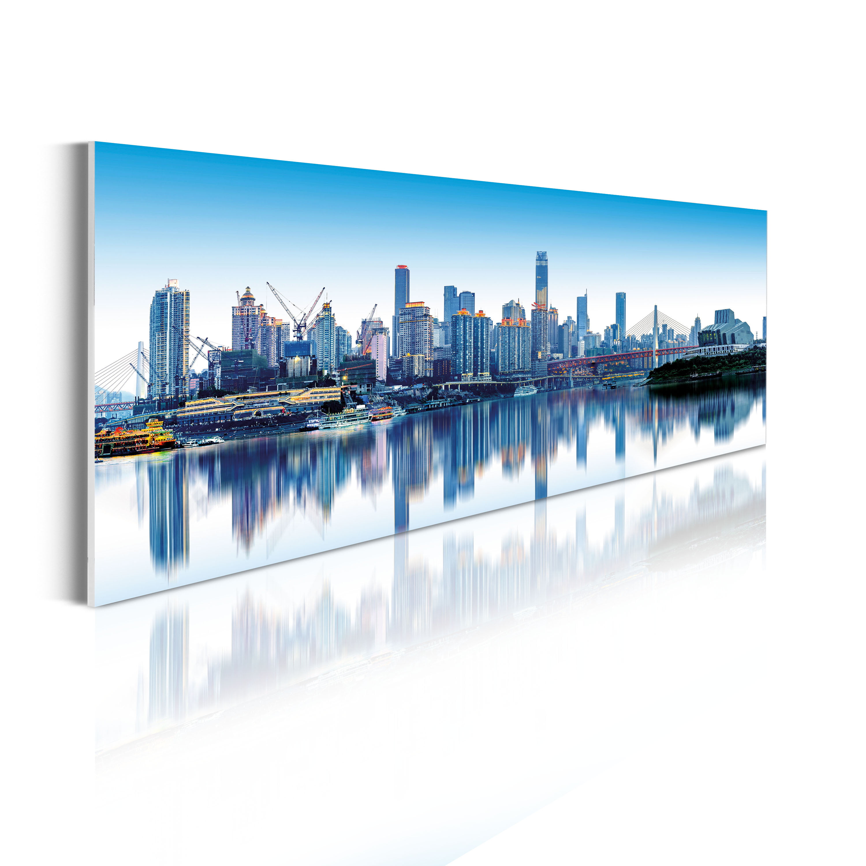 Low Angle View Sky Cityscape Skyscrapers Wall Art Architectural Canvas Wall Art Living Room Architectural Art Prints Bedroom Wall Art