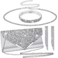 thumbnail image 3 of 2024 nuevo vestido de fiesta elegante de verano para mujer con abertura sólida vestido largo informal con lentejuelas y cuello en V y hombros descubiertos hasta el suelo, 3 of 5
