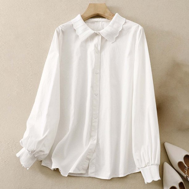 Heisall Womens Shirt Long Sleeve Vintage Literary Style Double-layer Cotton Casual Blouse Fall Winter Spring 2025 New Arrival Fashion Top
