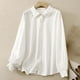 thumbnail image 1 of Heisall Womens Shirt Long Sleeve Vintage Literary Style Double-layer Cotton Casual Blouse Fall Winter Spring 2025 New Arrival Fashion Top, 1 of 8
