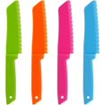 thumbnail image 1 of Juego de cuchillos de cocina de plástico para niños, juego de cuchillos de plástico de 4 piezas, cuchillo de nailon para chef/cuchillos para hornear para frutas, pan, pasteles, cuchillo para lechuga,, 1 of 4