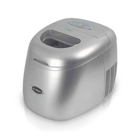 Upgraded Version NutriChef Portable Ice Maker Machine, Stain Resistant, Countertop Ice Maker With Built In Freezer, Restaurant Style Ice Machine, Silver (PICEM15)