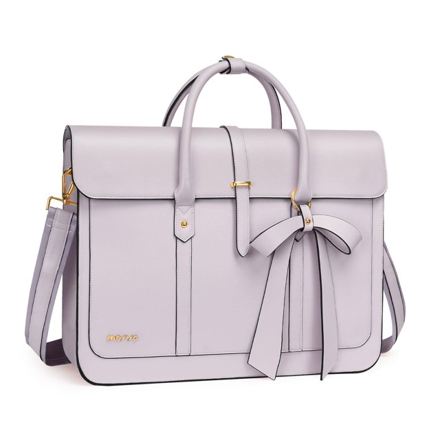 Bolsa para portátil MOSISO de piel sintética de 15 a 15,6 pulgadas para mujer, color lila polvoriento