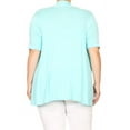 thumbnail image 4 of Moa Collection Women's Plus Size Short Sleeves Draped Open Front Solid Cardigan Loungewear Female, 4 of 5