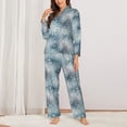 thumbnail image 2 of Honeii enchanted winter snowflake holly Print Women's Pajama Sets Long Sleeve Button Down Sleepwear Nightwear Soft Pjs Lounge Sets 2PCS-Large, 2 of 7