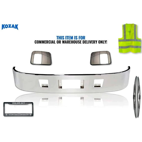 Kozak Chrome Steel Bumper Compatible with Hino 238 258 268 338 2005 