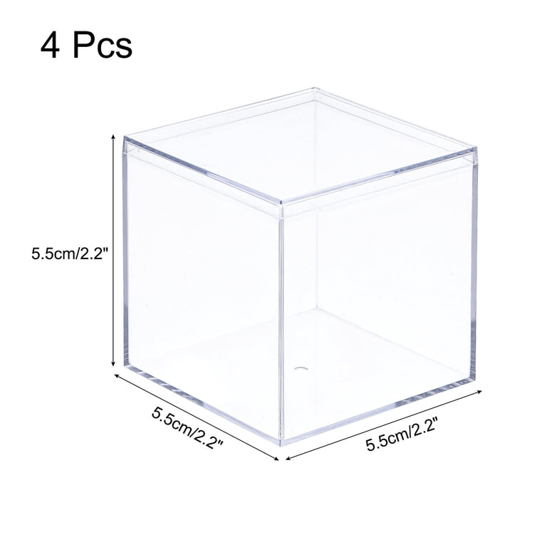 Kcgani Transparente Acryl-Würfel-Displaybox, 5 Seiten, Kristall-Acryl- Erhöhungen, transparente quadratische Organizer-Basis für Requisiten, Kunst, Sammelmodelle, Business-Expos-Display, 4 Stück Kcgani Transparente Acryl-Würfel-Displaybox, 5 Seiten, Kristall-Acryl- Erhöhungen, transparente quadratische Organizer-Basis für Requisiten, Kunst, Sammelmodelle, Business-Expos-Display, 4 Stück