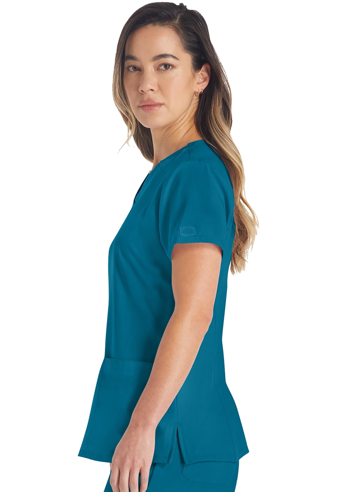 Dickies EDS Essentials Scrubs, V-Neck Womens Tops with Four-Way Stretch and Moisture Wicking DK615