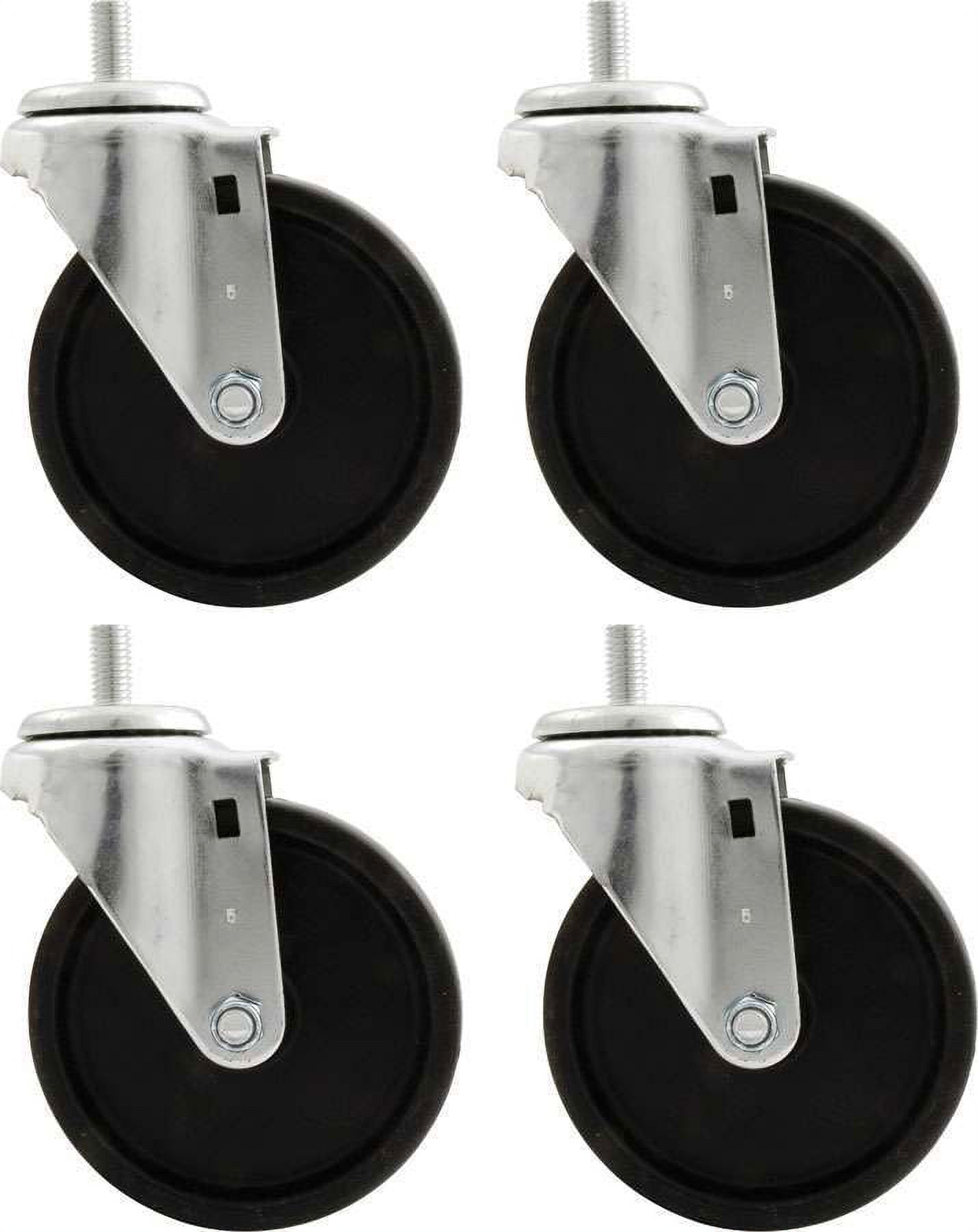 Allstar Performance ALL10166 Engine Cradle Casters - Heavy Duty - 1-2 in Studs - 5 in Wheels - Rubber/Steel - Heavy Duty Engine Cradles - Set of 4