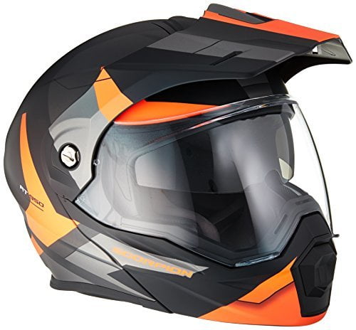 Matte Black, Large ScorpionEXO Unisex-Adult Modular/Flip Up Adventure Touring Motorcycle Helmet EXO-AT950 Solid 