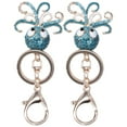 thumbnail image 3 of 2 Pcs Porte-Clés en Forme de Pieuvre, Pendentif de Sac, Cadeau (Bleu Bleu), 3 of 14