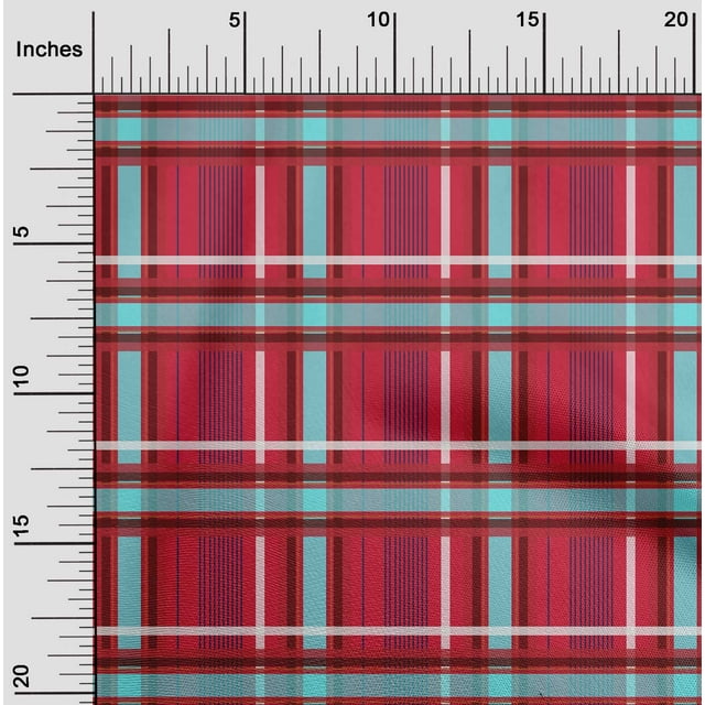 oneOone Cotton Poplin Fabric Madras Check Printed Fabric 1 Yard 42 Inch Wide