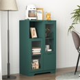 thumbnail image 2 of Smilegend Wooden Floor Cabinet with 2 Glass Doors and 2 Storage Space, Green, 2 of 8