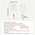 thumbnail image 7 of ACDANC Electric Fly Swatter,Zapper Racket with 3 Layers Mesh & Digital Screen Display,Dual Modes Fly Killer with 1500Mah Battery Rechargeable for Home,Bedroom,Kitchen and Patio,White, 7 of 7