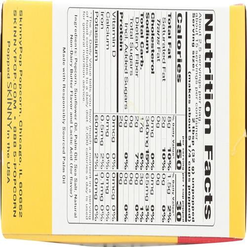 Skinny Pop Butter Microwave Popcorn, 16.8 Oz - Pack of 2