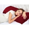 thumbnail image 4 of PiccoCasa 1Pc Pillowcase Zipper Long Staple Cotton, Standard Dark Red, 4 of 7