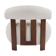thumbnail image 4 of Noble House Modern Boucle Fabric Accent Chair,Plush Rounded Shape with Curved Backrest,Dark Brown, 4 of 10