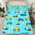 thumbnail image 2 of Castle Fairy Children Cartoon Truck 4 Pieces Queen Sheet Sets,Construction Vehicles Ultra Soft Flat Sheet,Equipment Car Queen Fitted Sheet,Luxury Bedroom Decor, 2 of 7