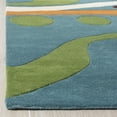 thumbnail image 3 of SAFAVIEH Soho Cheryl Geometric Wool Area Rug, Teal/Multi, 6' x 6' Square, 3 of 8