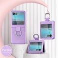 thumbnail image 2 of Phone Case Compatible with Motorola Razr+/ Motorola Moto Razr Plus 2023 with Ring, Shockproof Protective Phone Case Cover for Motorola Razr 40 Ultra QHZH-Purple, 2 of 12