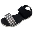 thumbnail image 1 of asddcavvf Ladies Fashion Summer Stripe Colored Round Toe Open Toe Flat Sandals, 1 of 7
