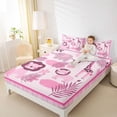 thumbnail image 3 of Erosebridal Lion Wildlife Kids Full Size Sheets, Leaf Plant Bed Sheets, Pink, 4 Pieces, 3 of 5
