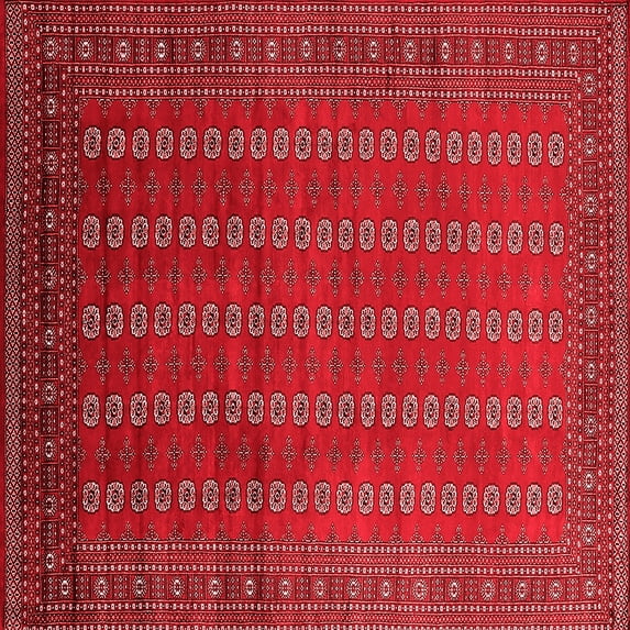 Ahgly Company Indoor Square Oriental Red Industrial Area Rugs, 8' Square