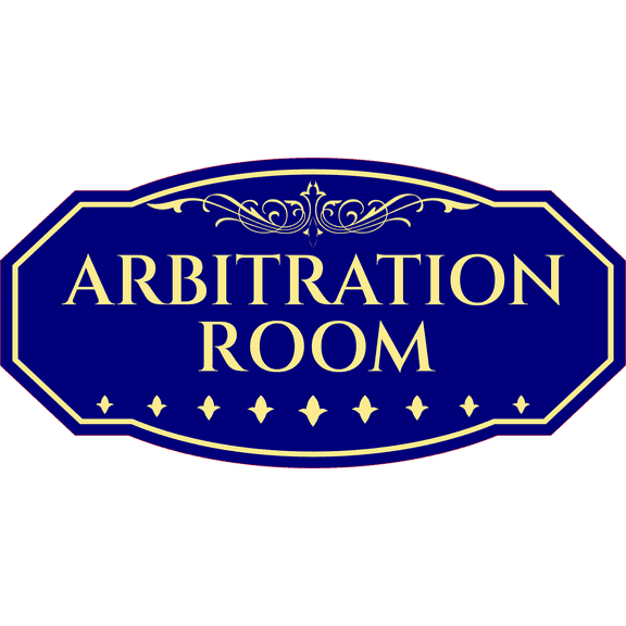 Victorian Plus Arbitration Room Wall or Door Sign - Blue | Legal and Courtroom Decoration - Medium