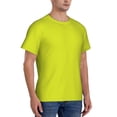 thumbnail image 4 of Yiaed Yellow Print Mens Short Sleeve Tight Fit T-Shirt, Crewneck Casual Tee-3X-Large, 4 of 5