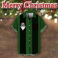 thumbnail image 2 of WEAIXIMIUNG Christmas Shirts Mens Christmas Santa Gift 3D Digital Printing Stripe Button Lapel Short Sleeve Shirt T Shirt Top Mens Long Sleeve Tee Shirts, 2 of 4