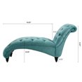 thumbnail image 4 of Classic Velvet Button Tufted Chaise Lounge, Armless Recliner Chair Sofa with Nailhead Trim Solid Wood Legs for Living Room Bedroom Office, 4 of 14
