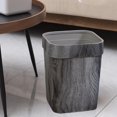 thumbnail image 5 of Wood Grain Waste Bins Household Creative Square Retro Style Garbage Bin Wastebasket for Kitchen Bedroom Bathroom With pressure circle, 5 of 8