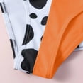 thumbnail image 5 of Fesfesfes Girls Swimsuit 3 Piece Bathing Suits Cow Print Bikini Tankini Set Beach Swimwear with Shorts Bikini Swimwear for 6-13 Years(Orange,10-11Years), 5 of 5