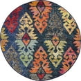 thumbnail image 3 of Unique Loom Sedona Collection Area Rug - Desert (3' 3" Round Navy Blue/Light Blue), 3 of 6