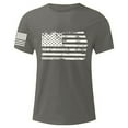 thumbnail image 3 of WTXUE Mens T-Shirts, Men's Flag Print T Shirts Graphic Tees Athletic Running Gym Workout Round Neck Short Sleeve Tab Activewear T-Shirt, Dark Gray, 3 of 4