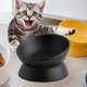 thumbnail image 4 of Negro-cuenco de cerámica, cuenco para gatos, cuenco para perros, cuenco para mascotas, boca oblicua, protección de pie alto, vértebra cervical, 4 of 5