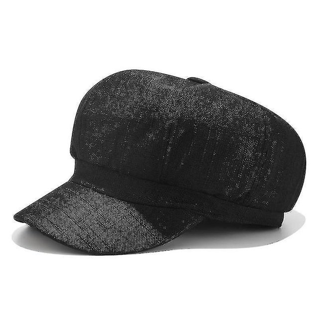Gorro octogonal de algodón y cá?amo & Mujer(Negro) ZefeiWu 8390605268762