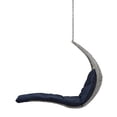 thumbnail image 3 of Swing Lounge Chair, Light Grey Gray Blue Navy, Modern Contemporary Urban Design, Outdoor Patio Balcony Cafe Bistro Garden Furniture Hotel Hospitality, 3 of 6
