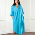 thumbnail image 2 of V Neck Turquoise Terry Caftan by Sawyer CreekTM, 2 of 5