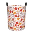 thumbnail image 1 of Balery Hello Autumn Maple Leaf Cesta de ropa redonda con asas, impermeable, independiente, para ropa, juguetes, dormitorio y familia-Medium, 1 of 6