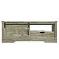 thumbnail image 2 of Farmhouse Wood Coffee Storage Sliding Barn Door Large Table - Light Gray, 2 of 4