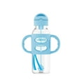 thumbnail image 3 of Dr. Brown's Milestones Narrow Sippy Straw Bottle, Spill-Proof with 100% Silicone Handles and Weighted Straw, 8 oz/250 mL, Blue, 6m+, 3 of 7
