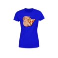 thumbnail image 2 of Playera Blusa De Capibara Comiendo Pizza Ropa Divertida Para Mujer Capibara Color Azul Talla Chica Marca Emil SaEs, 2 of 4