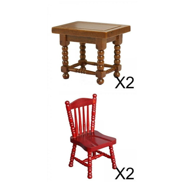 1:12 Dollhouse 2xDining X End Table Models Furniture Wooden - Walmart.com