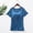 Blue, variant on YHAJDS Womens Tops Short Sleeve Round Neck Casual Blouse With Built In Bra Solid Color