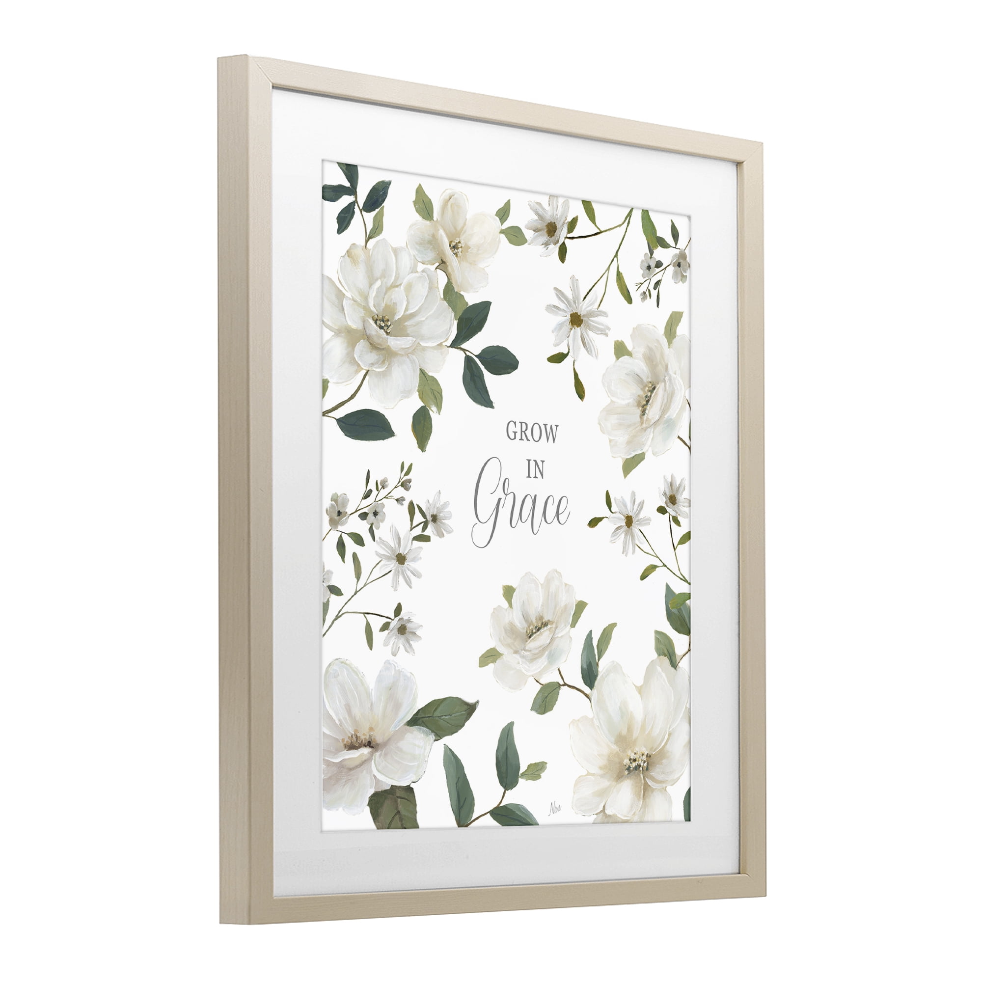 Stupell Industries Floral Grow In Grace Birch Framed Print Under Glass, design by Nan
